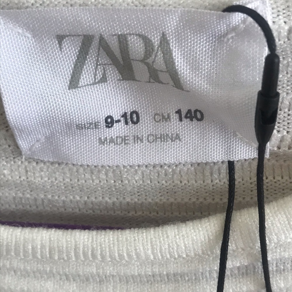 Zara Girls NWT 9/10 Textured Cream Boxy Sweater - Picture 11 of 13
